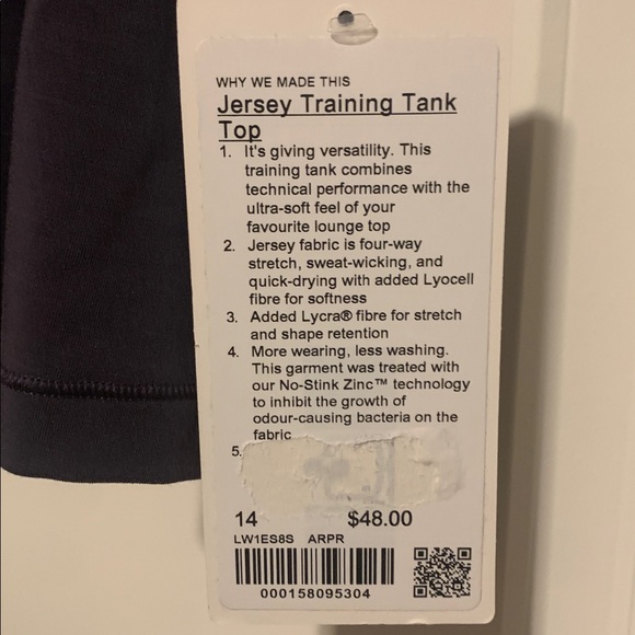 lululemon athletica Atmospheric Purple Jersey Training Tank, Sz 14, NWT - Picture 3 of 5